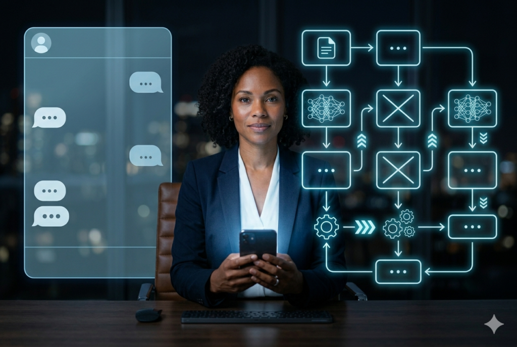 AI agents for business — automated customer support running overnight on mobile
